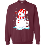 Cute Snowman drink Red Wine Christmas T-Shirt - Sweatshirt