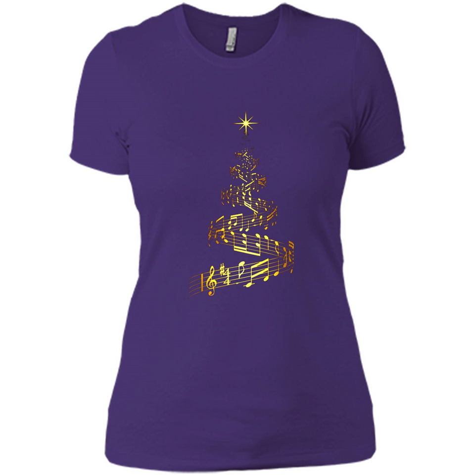 Music Note Christmas Tree Xmas Music Lover Mug PINGPONG - Ladies' Boyfriend T-Shirt