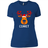 Comet Santa Claus Funny Xmas Holiday T-Shirt - Ladies' Boyfriend T-Shirt