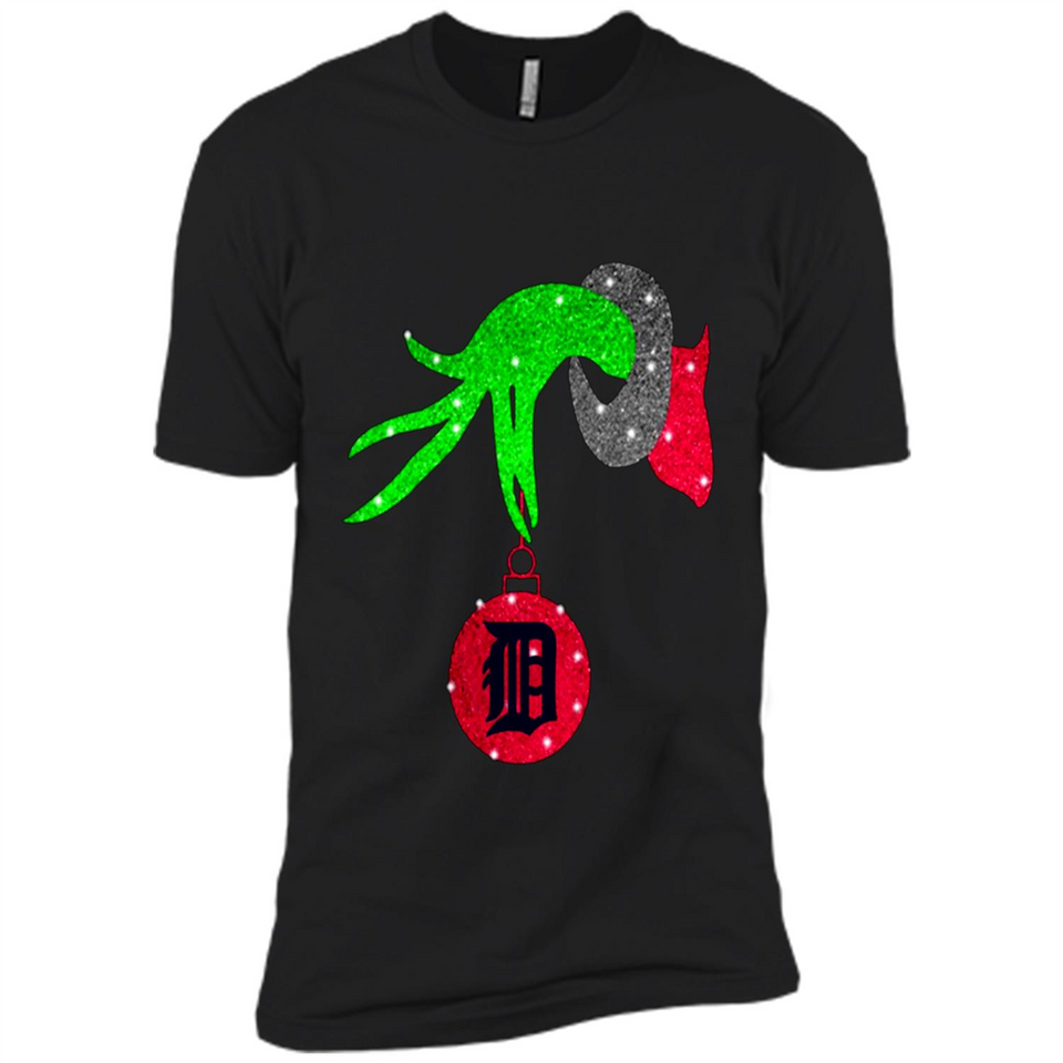 GRINCH HAND HOLDING DETROIT TIGERS GLITTER CHRISTMAS PINGPONG