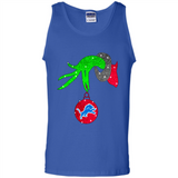 GRINCH HAND HOLDING DETROIT LIONS GLITTER CHRISTMAS PINGPONG