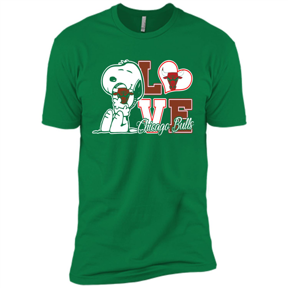 Snoopy loves NBA Chicago Bulls - Premium Short Sleeve T-Shirt