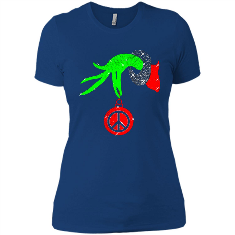 Christmas The Grinch Hand Holding Hippie Ornament - Ladies' Boyfriend T-Shirt