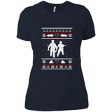 Christmas Ugly Sweater Firefighter Ugly Christmas Sweater - Ladies' Boyfriend T-Shirt