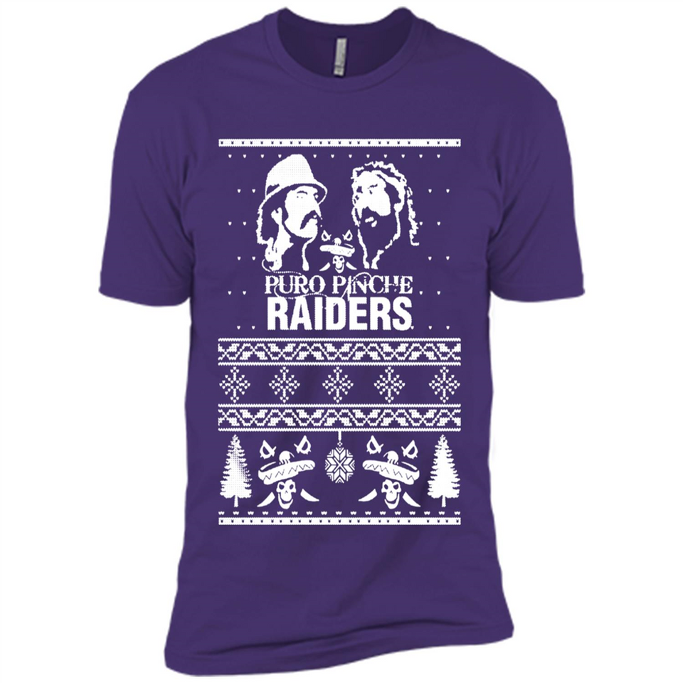 Puro Pinche Raiders Ugly Christmas Sweater - Premium Short Sleeve T-Shirt