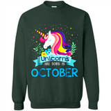 Unicorns are born in October Birthday Rainbow Gift Ladies Custom