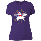 Unicorn And Santa Christmas - Ladies' Boyfriend T-Shirt
