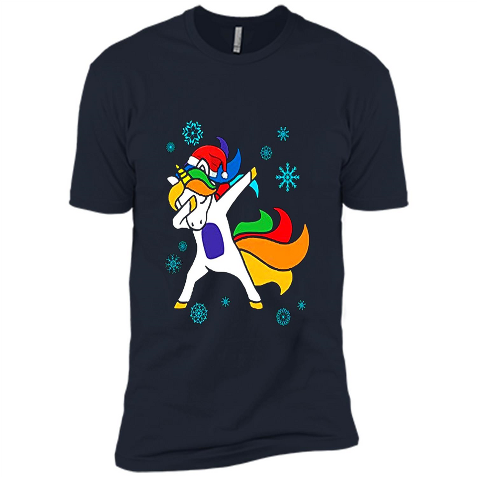 Christmas Dabbing Unicorn - Premium Short Sleeve T-Shirt