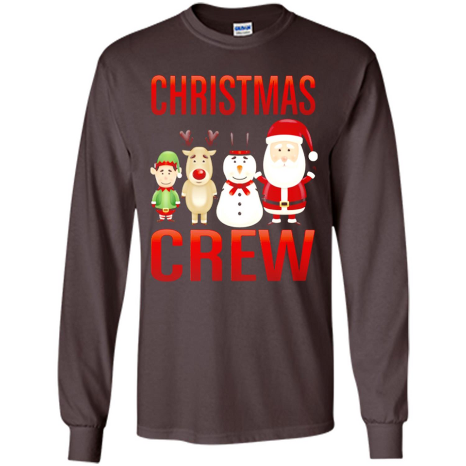 CHRISTMAS CREW Shirt X-mas Santa Snowman Reindeer Elf - Long Sleeve T-Shirt