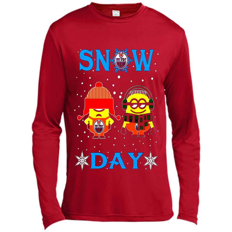 Snow Day Shirt For Edmonton Oilers Vs Minion Fans pingpong