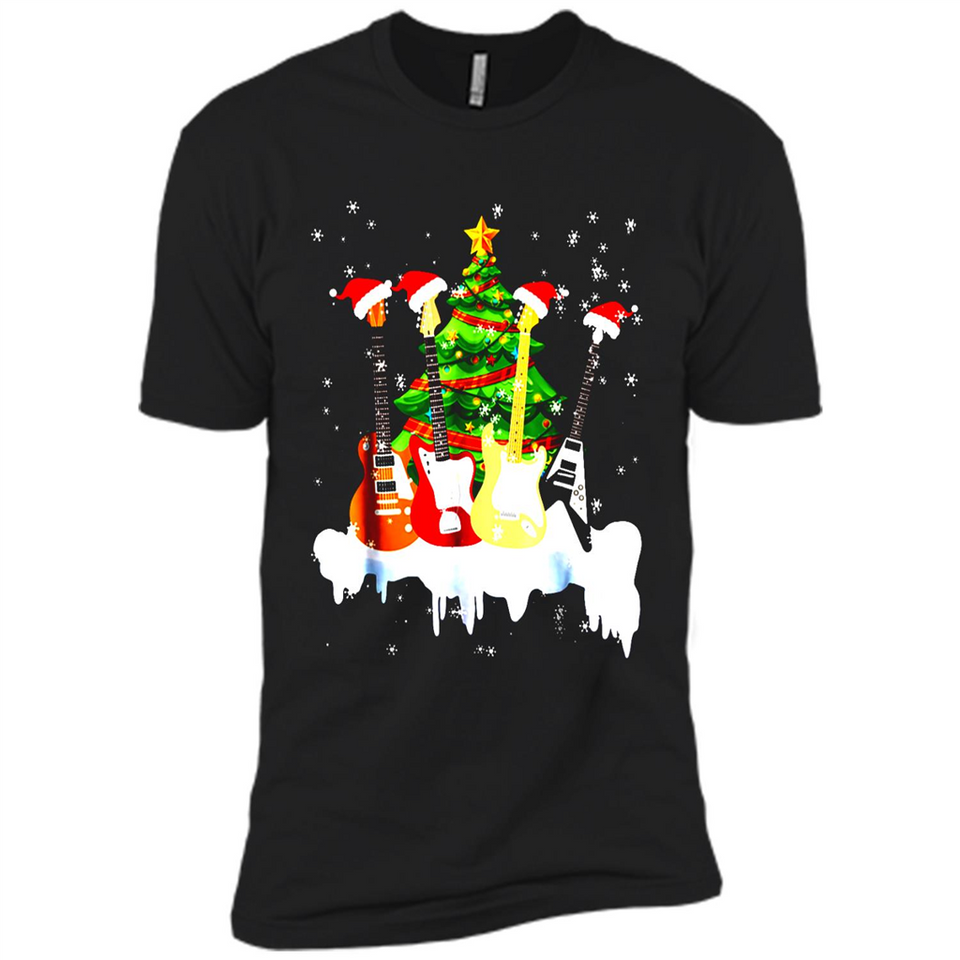 Santa Hat Electric Guitar Classical Guitar Christmas shirt Ladies' Boyfriend