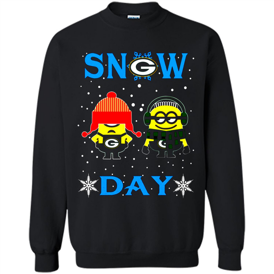 Snow Day Shirt For Green Bay Packers Vs Minion Fans pingpong
