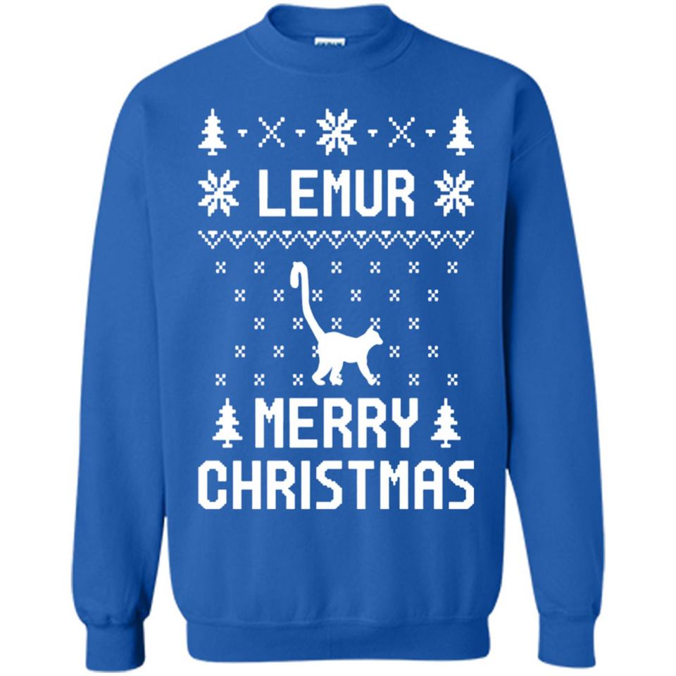 Vintage Tee For Women Men Graphic Shirts Lemur Ugly Christmas Sweater - Sweatshirt