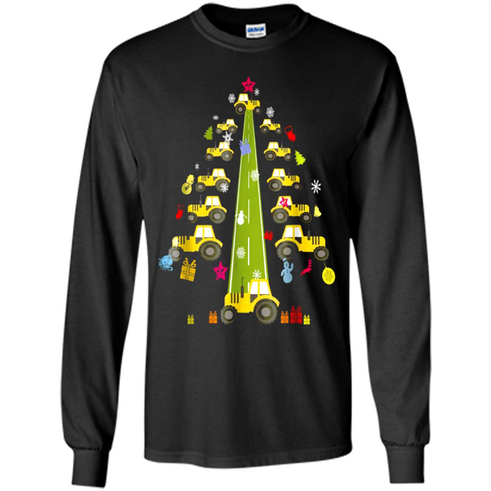 Tractor Car Christmas Tree T-shirt For Drivers
