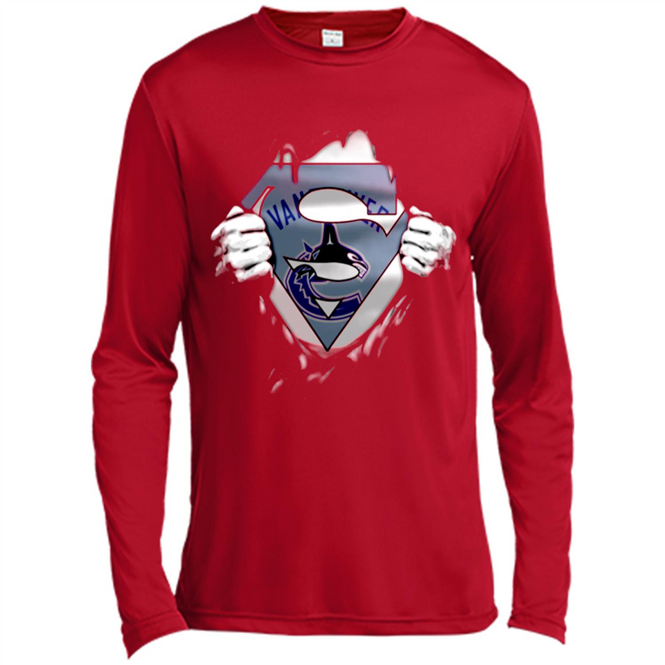 Vancouver Canucks And Superman Fans - Canvas Long Sleeve T-Shirt
