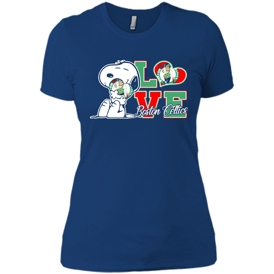 Snoopy loves NBA Boston Celtics - Ladies' Boyfriend T-Shirt