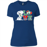 Snoopy loves NBA Boston Celtics - Ladies' Boyfriend T-Shirt