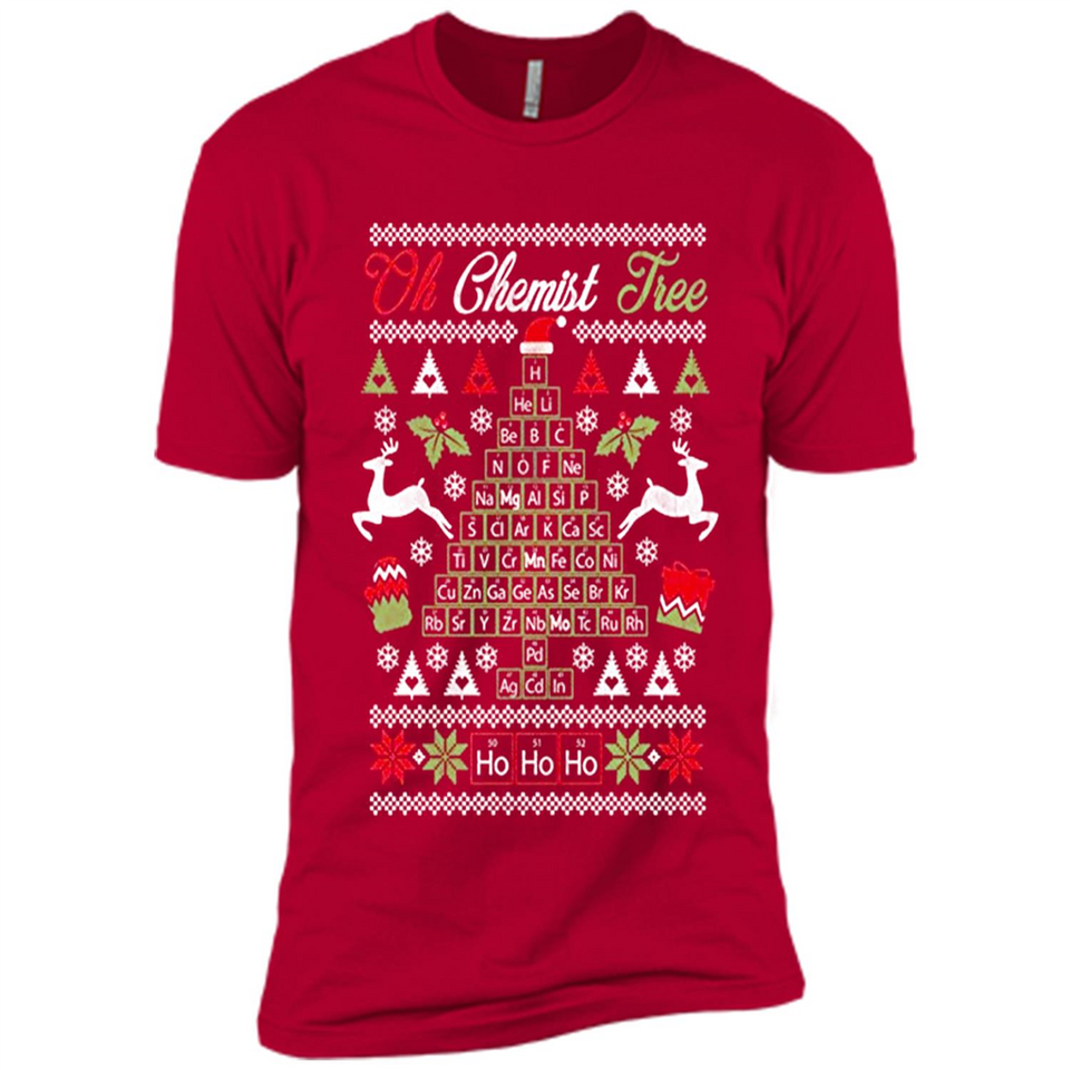 Chemist Tree Shirt Oh Chemistry Tree Ugly Christmas - Premium Short Sleeve T-Shirt