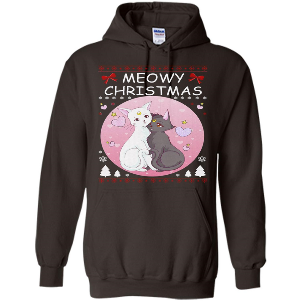 Sailor Moon Yin Yang Cat Love Ugly Christmas Sweater - Hoodie