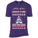 Namastay at home and wait for Santa Christmas - Premium Short Sleeve T-Shirt