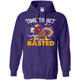 Time To Get Basted Funny Turkey Beer Thanksgiving - Hoodie