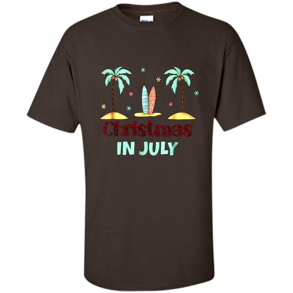 Christmas In July Shirt Surfing Palm Trees Surfboard - Shirt