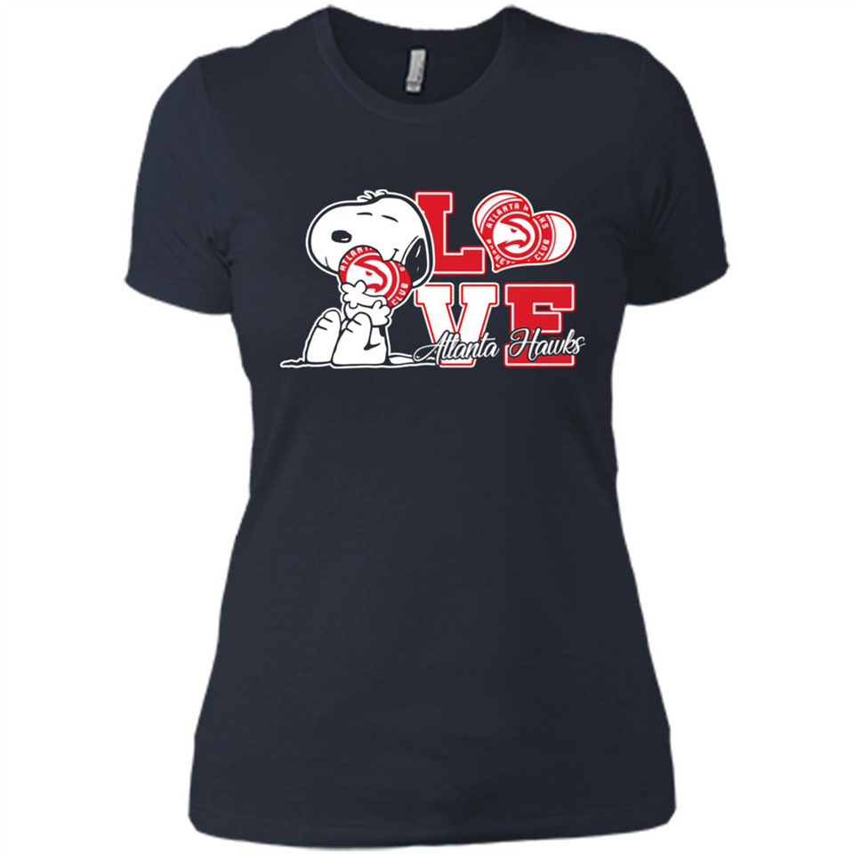 Snoopy loves NBA Atlanta Hawks - Ladies' Boyfriend T-Shirt
