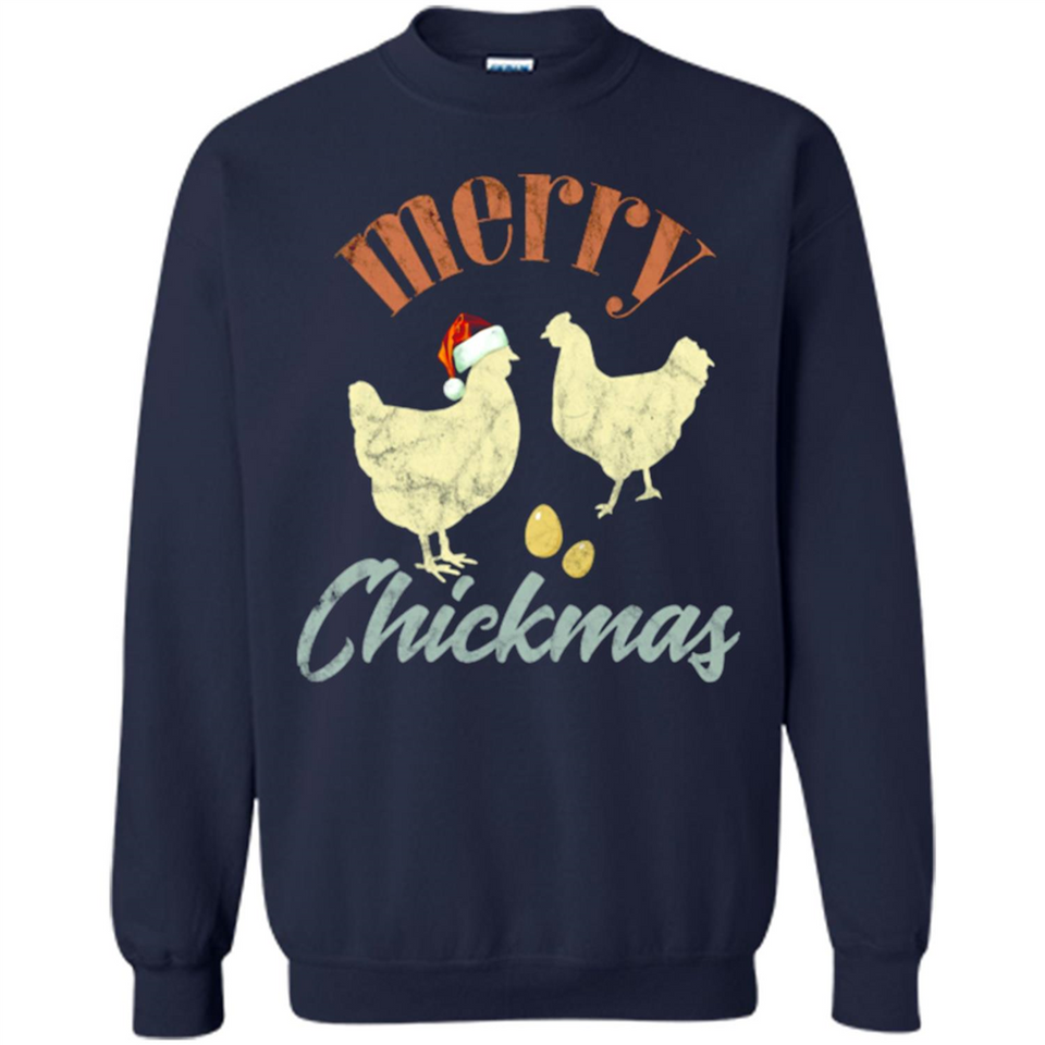 Christmas Chicken Vintage Shirt Funny Santa Hen Farmer Lover - Sweatshirt