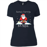 Funny Christmas Nurse Shirt, Santa_s Favorite Nurse - Ladies' Boyfriend T-Shirt