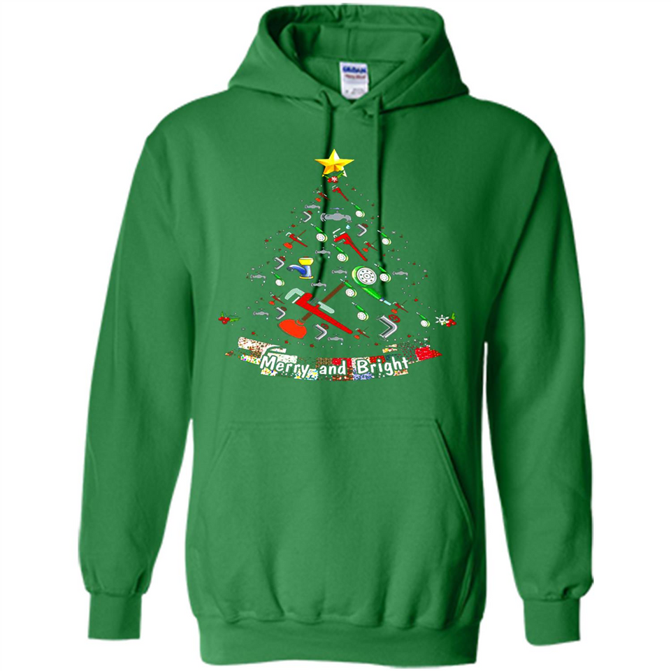 Merry And Bright Plumber Christmas Tree Shirt PINGPONG - Hoodie