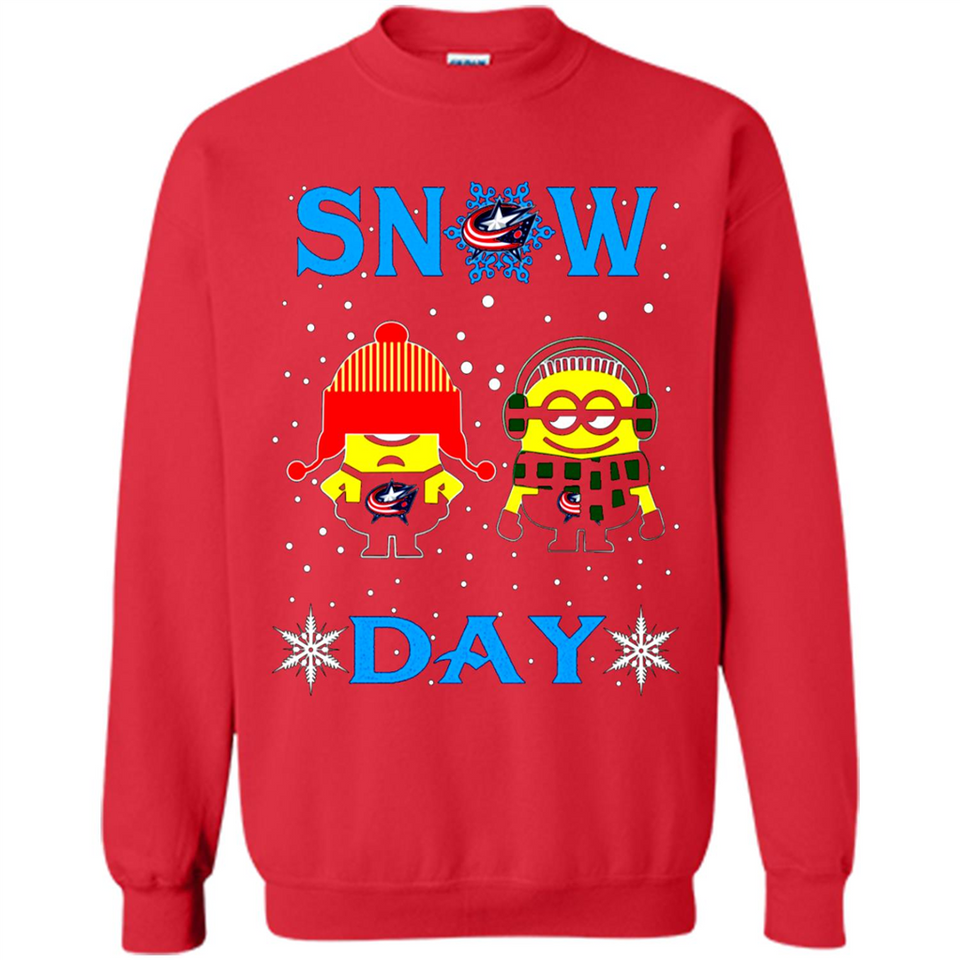 Snow Day Shirt For Columbus Blue Jackets Vs Minion Fans pingpong