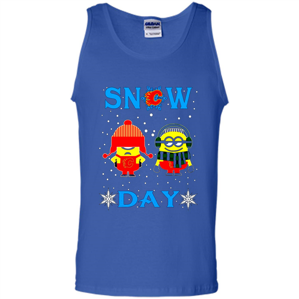 Snow Day Shirt For Calgary Flames Vs Minion Fans pingpong