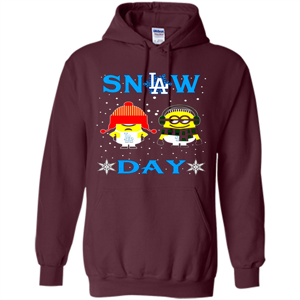 Snow Day Shirt For Los Angeles Dodgers Vs Minion Fans pingpong