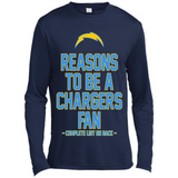 Reasons to be a Los Angeles Chargers Fan Complete List on Back - Canvas Long Sleeve T-Shirt