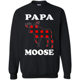 Papa Moose Funny Christmas Plaid Buffalo T-Shirt - Sweatshirt
