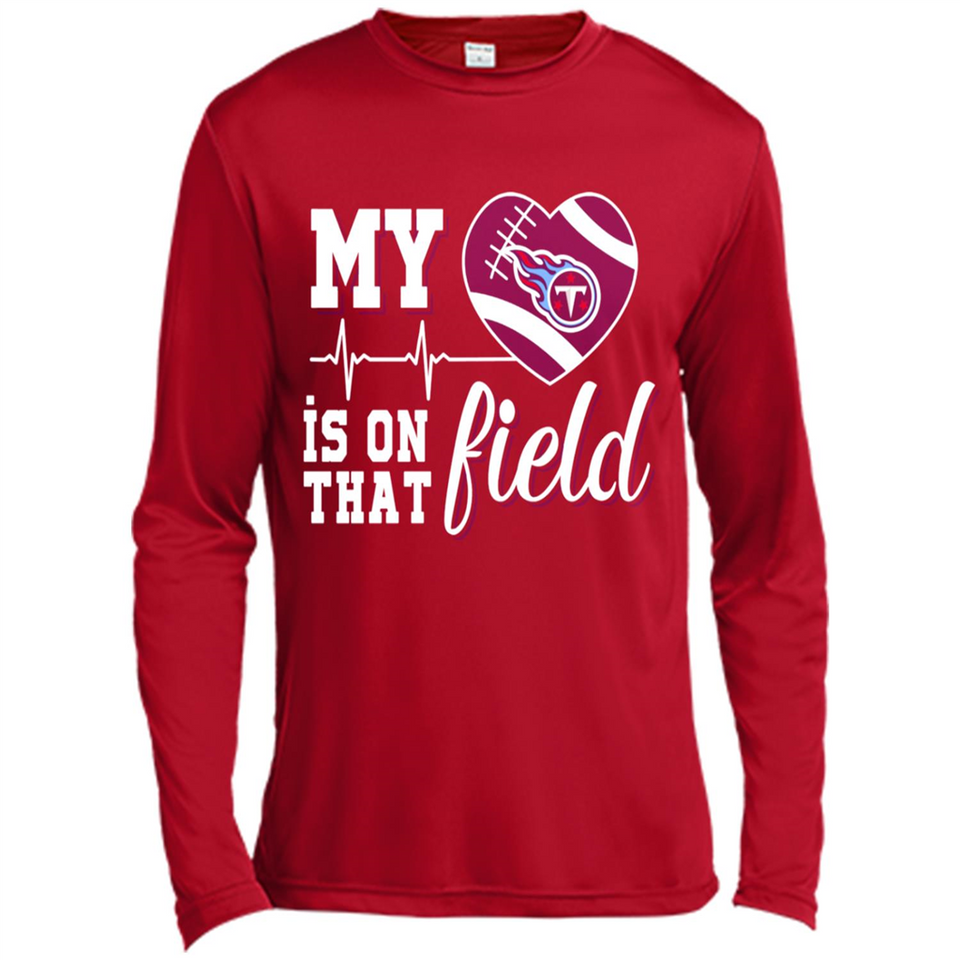 Tennessee Titans Football My Heart is on that Field - Canvas Long Sleeve T-Shirt