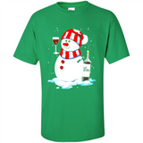 Cute Snowman drink Red Wine Christmas T-Shirt - Shirt