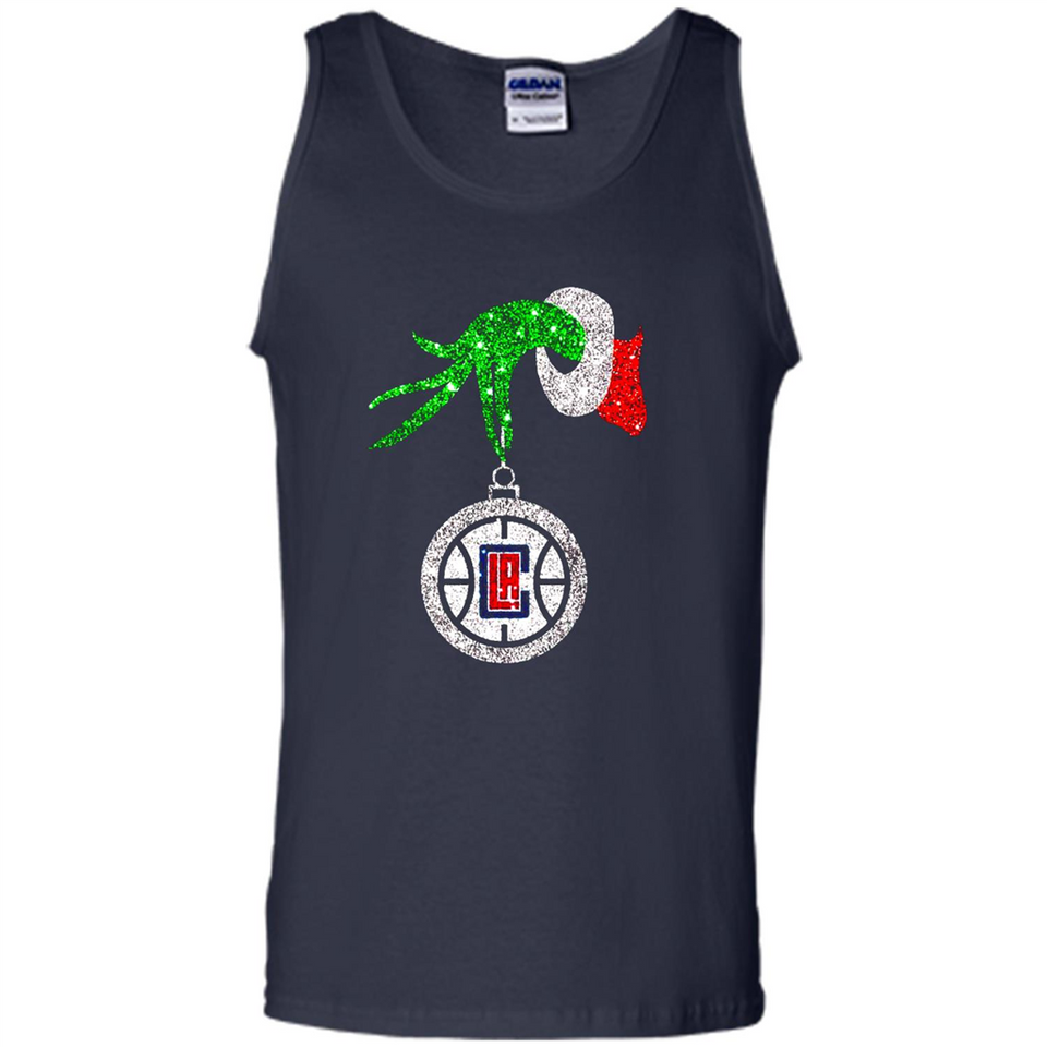 Amazing shirt Los Angeles Clippers Glitter Grinch Monogram Ornament Christmas Gift - Tank Top