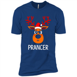 Prancer Reindeer Santa Claus Funny Xmas Holiday T-Shirt - Premium Short Sleeve T-Shirt