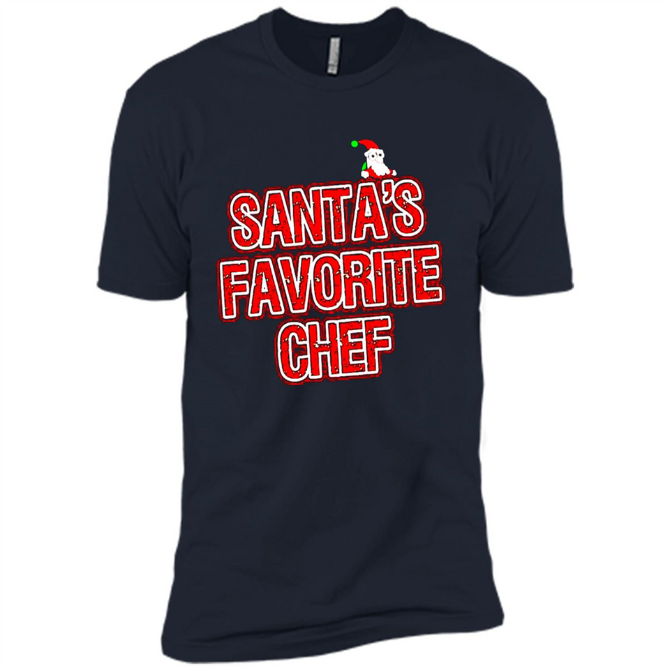 Funny Christmas Clothes - Santas Favorite Chef - Premium Short Sleeve T-Shirt