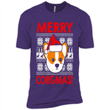 Funny Christmas Santa Corgi Dog Merry Corgmas - Premium Short Sleeve T-Shirt
