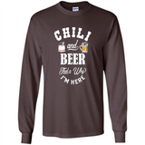 Chili Cookoff Funny T-shirt Chili And Beer - Long Sleeve T-Shirt