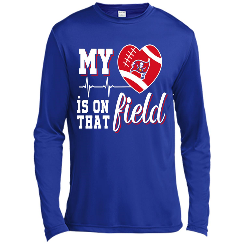 Tampa Bay Buccaneers Football My Heart is on that Field - Canvas Long Sleeve T-Shirt