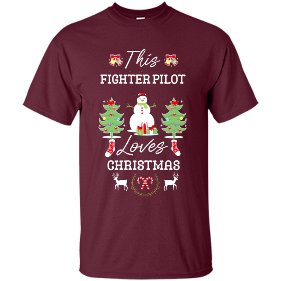 This Fighter Pilot Loves Christmas Tree Shirt with Snowman