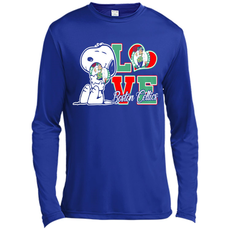 Snoopy loves NBA Boston Celtics - Canvas Long Sleeve T-Shirt