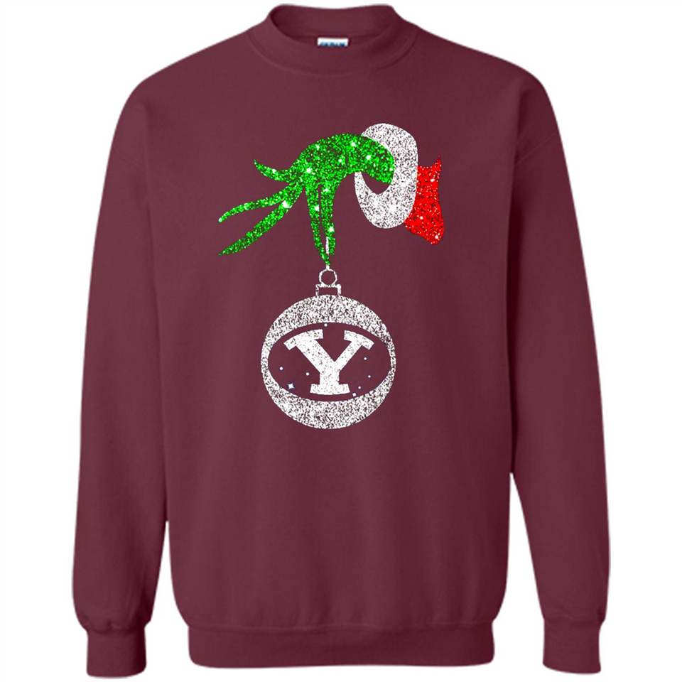 Fantastic Byu Cougars Glitter Grinch Monogram Ornament Christmas Gift - Sweatshirt