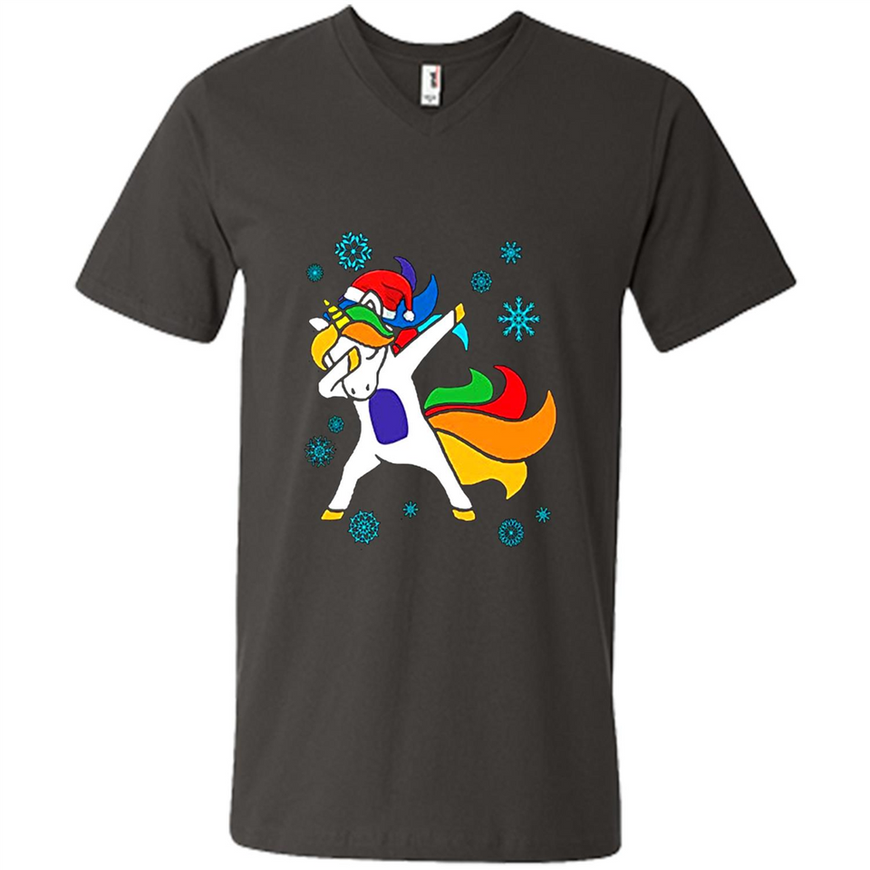 Christmas Dabbing Unicorn - Men's V-Neck