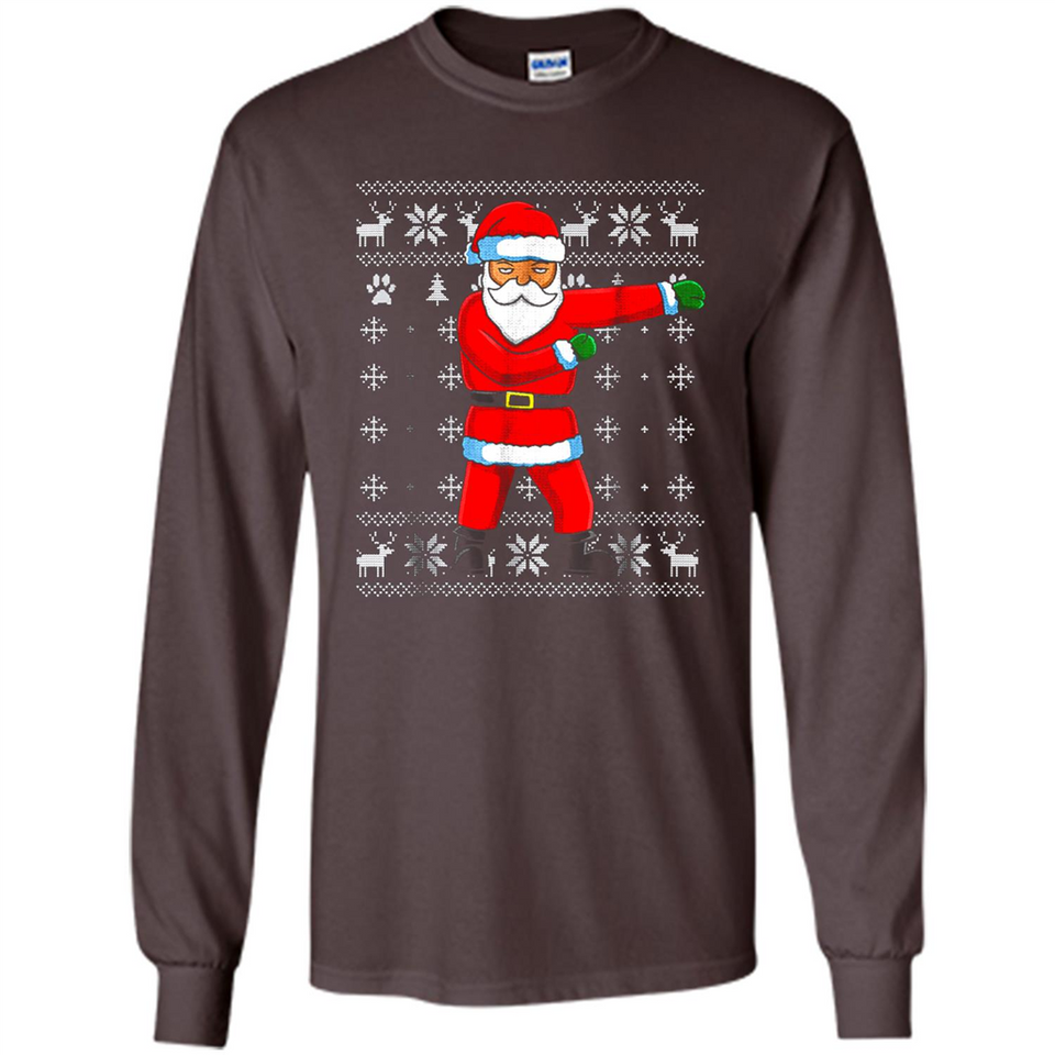 Flossing Santa Christmas Ugly Sweater Style Pajama Xmas Gift - Long Sleeve T-Shirt
