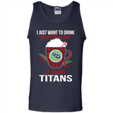 I Just Want To Drink Hot Chocolate & Watch Tennessee Titans Ugly Christmas Sweater PINGPONG
