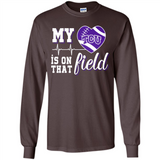 TCU Horned Frogs Football My Heart is on that Field - Long Sleeve T-Shirt